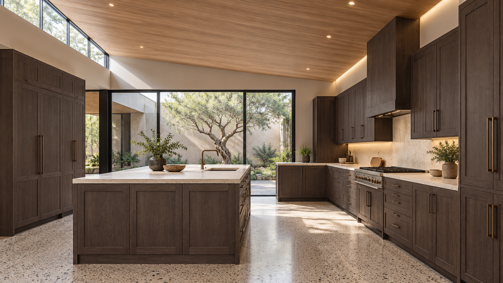 Dark Walnut Tone kitchen, complete room view